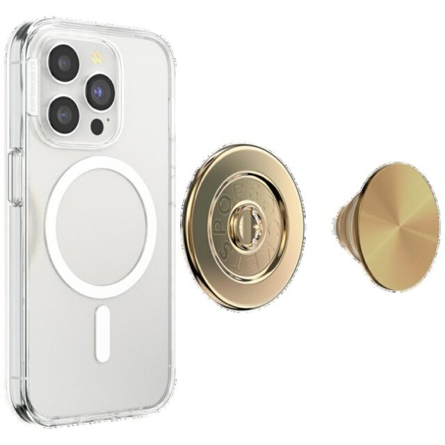 Grip and stand for phone Popsockets Round Radial Gold Aluminum MagSafe gold 807259 - imagine 7