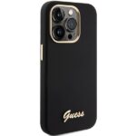 Guess GUHCP15LSMBSLK iPhone 15 Pro 6.1" black hardcase Silicone Script Metal Logo & Frame - imagine 4