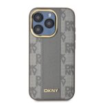 DKNY DKHMP15XPCPVSLE iPhone 15 Pro Max 6.7" beige hardcase Leather Checkered Mono Pattern MagSafe - imagine 2