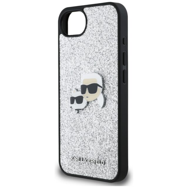 Case Karl Lagerfeld Fixed Glitter Ikonik Metal Pin for iPhone 16e silver - imagine 6