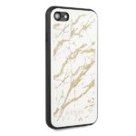 Guess GUHCI8MGGWH iPhone 7/8/SE 2020/ SE 2022 white hard case Glitter Marble Glass - imagine 5