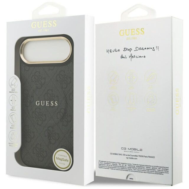 Case Guess 4G PU Classic Logo MagSafe for iPhone Air black - imagine 8