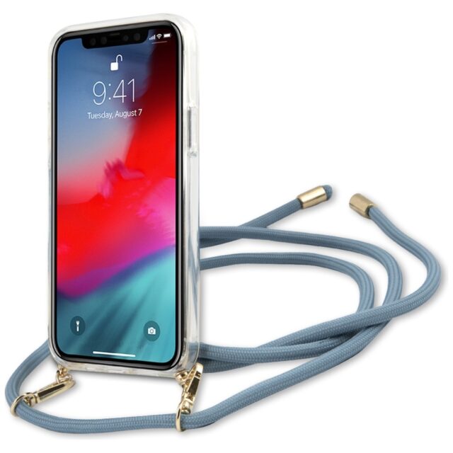 Guess GUHCP12MCRTVSBL iPhone 12/12 Pro 6,1" blue hardcase Script Vintage - imagine 5