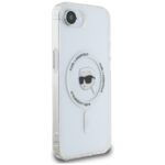 Case Karl Lagerfeld IML Metal Karl Head MagSafe for iPhone 16e white - imagine 4