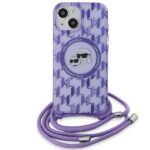 Karl Lagerfeld KLHMP15SHCKCKLCU iPhone 15 / 14 / 13 6.1" purple hardcase IML Crossbody Mono - imagine 2