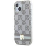 DKNY DKHMP14SHCPTSE iPhone 14 / 15 / 13 6.1 inch beige hardcase IML Checkered Mono Pattern & Printed - imagine 2