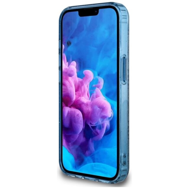 Case Guess IML Metal Glitter 4G Circle Triangle MagSafe for iPhone 16e blue - imagine 5