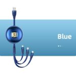 USAMS cable U69 3-in-1 1m blue (Lightning/microUSB/USB-C) SJ508USB02 (US-SJ508) - imagine 6