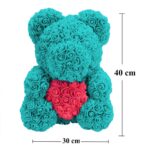 Large Teddy Bear with Roses Extralink Home, 40 cm Roses Valentine's Day Gift Turquoise - imagine 3