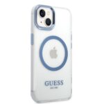 Guess GUHMP14MHTRMB iPhone 14 Plus / 15 Plus 6.7" blue hard case Metal Outline Magsafe - imagine 4