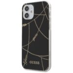Guess GUHCP12SPCUCHBK iPhone 12 mini 5,4" black hardcase Gold Chain Collection - imagine 2