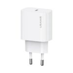 USAMS Charger 1xUSB-C T65 PD20WPD Fast Charging US-CC226 + Cable USB-C/USB-C US-SJ711 60W white - imagine 2