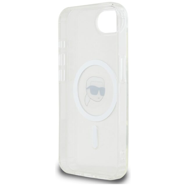 Case Karl Lagerfeld IML Metal Karl Head MagSafe for iPhone 16e white - imagine 7
