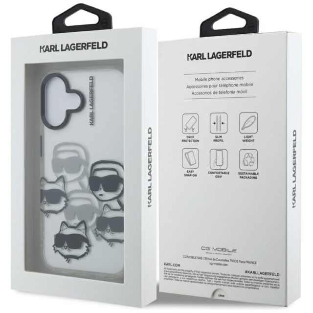 Case Karl Lagerfeld IML Multi K&C Head   Pattern for iPhone 16 transparent - imagine 8