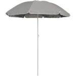 Foldable Beach Umbrella Black Forest, 1.8m Grey - imagine 4