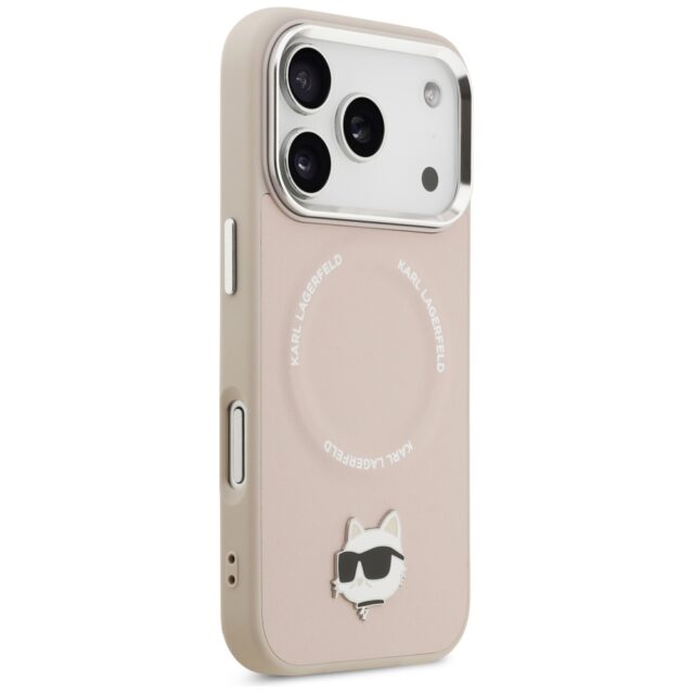 Karl Lagerfeld Choupette Pin MagSafe Case for iPhone 17 Pro Max Pink - imagine 4