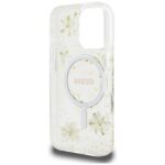 Case Guess Resin Flowers Glitter MagSafe for iPhone 16 Pro beige - imagine 7