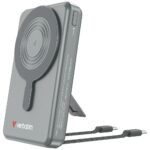 Powerbank Verbatim Charge n Go 10000mAh with stand Magnetic Wireless TFT display 2xUSB-C cable grey - imagine 2