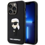 Karl Lagerfeld KLHCP14X3DRKINK iPhone 14 Pro Max 6.7" black hardcase Rubber Ikonik 3D