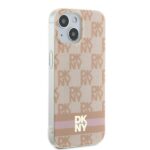 DKNY DKHMP15SHCPTSP iPhone 15 / 14 / 13 6.1 inch pink hardcase IML Checkered Mono Pattern & Printed - imagine 4