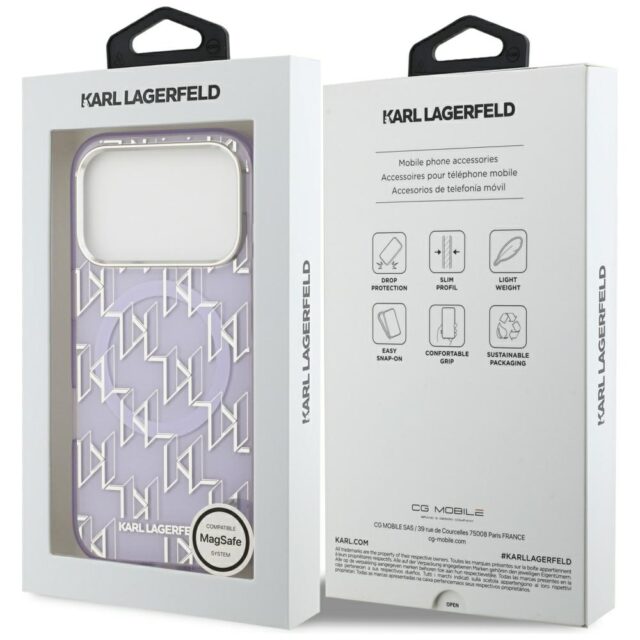 Karl Lagerfeld IML KL Monogram MagSafe Case for iPhone 17 Pro Max Purple - imagine 8