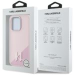 Case Karl Lagerfeld Silicone Shadow Metal Initial MagSafe for iPhone 15 Pro Max pink - imagine 8