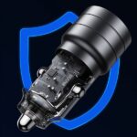 USAMS car charger C36 USB+USB-C 95W Fast Charge black CC176CC01 (US-CC176) - imagine 9