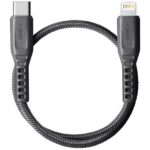 UNIQ Flex Cable USB-C-Lightning 18W nylon 30cm charcoal grey
