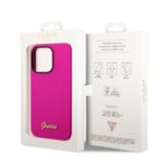 Guess GUHCP14LSLSMF iPhone 14 Pro 6,1" fuschia hard case Silicone Vintage Gold Logo - imagine 8