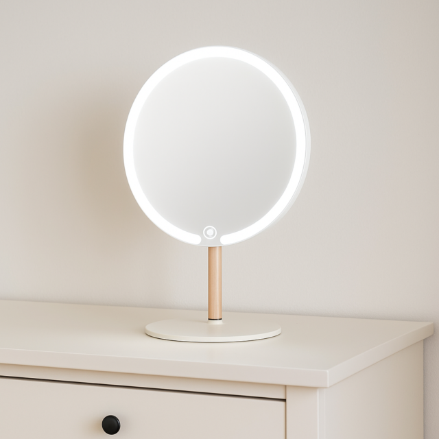 Extralink | Makeup mirror | white illuminated round - imagine 3