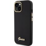 Guess GUHCP15SSMBSLK iPhone 15 / 14 /13 6.1" black hardcase Silicone Script Metal Logo & Fram - imagine 2