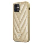Guess GUHCP12SPUVQTMLBE iPhone 12 mini 5,4" gold hardcase V-Quilted Collection - imagine 2