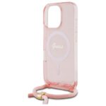 Guess GUHMP16XHCTSGNSP iPhone 16 Pro Max 6.9" pink hardcase Crossbody Cord Script MagSafe - imagine 5