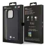 Case BMW BMHCP15X22PTDK iPhone 15 Pro Max 6.7" black Leather Stamp Tricolor - imagine 8
