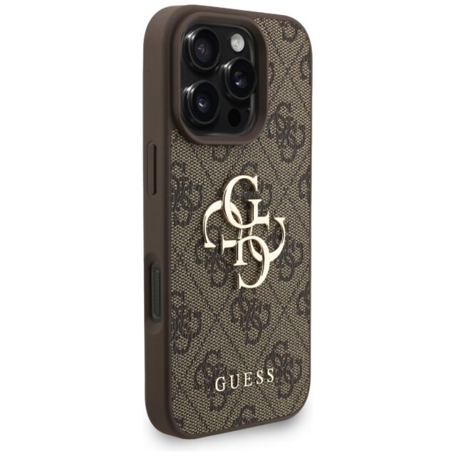 Guess 4G Strap 4G Classic Logo Case for iPhone 16 Pro Brown - imagine 4