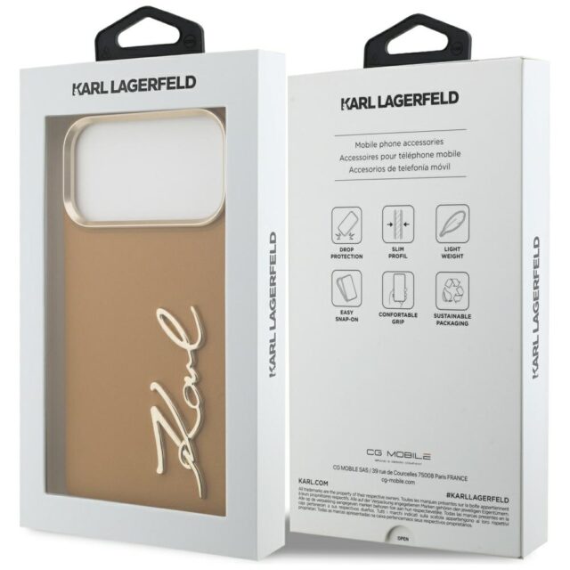 Karl Lagerfeld Karl Script Logo Case for iPhone 17 Pro Max Brown - imagine 8