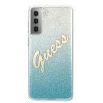 Guess GUHCS21SPCUGLSBL S21 G991 blue hardcase Glitter Gradient Script - imagine 3