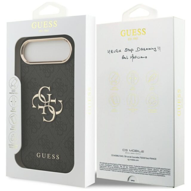 Case Guess 4G Big 4G Classic Logo for iPhone Air black gold - imagine 8