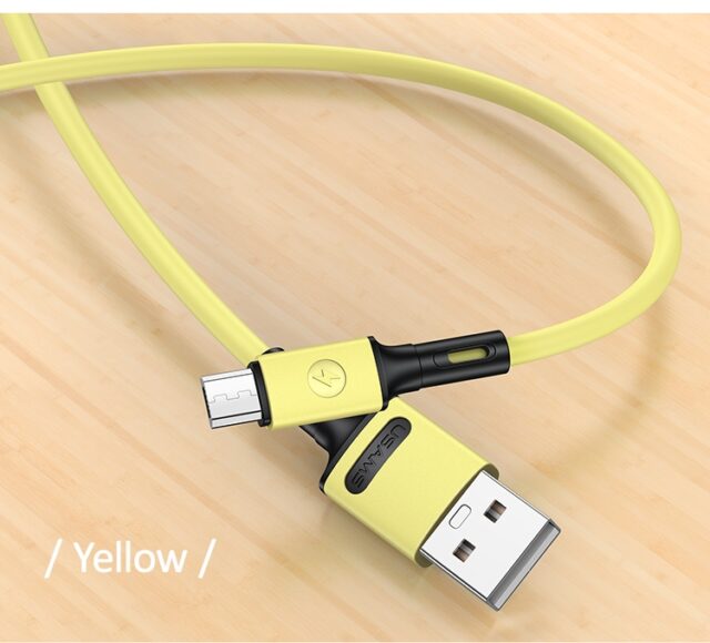 USAMS U52 microUSB 2A Fast Charge Cable 1m yellow SJ435USB03 (US-SJ435) - imagine 2