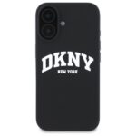 DKNY DKHMP16SSNYACH iPhone 16 6.1" black hardcase Silicone White Printed Logo MagSafe - imagine 3