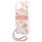 Guess GUHCP13SKMABPI iPhone 13 mini 5,4" pink hardcase Marble Strap Collection - imagine 6
