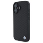 BMW BMHMP16S23RDDK iPhone 16 6.1" black hardcase Sign Leather Diamond Metal Logo MagSa - imagine 2