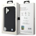 BMW BMHMP16S23RDDK iPhone 16 6.1" black hardcase Sign Leather Diamond Metal Logo MagSa - imagine 8