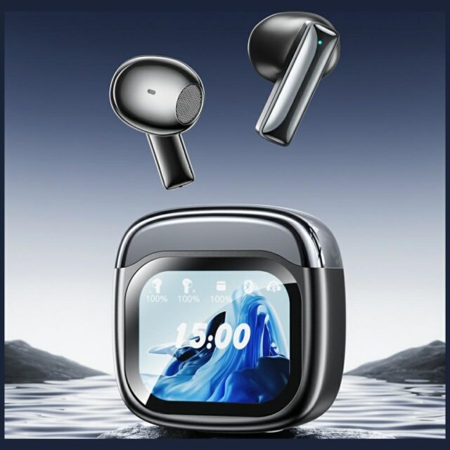 Wireless headphones AWEI TP100 ENC   Bluetooth 5.4 TWS + docking station black - imagine 2