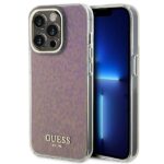 Guess GUHCP15LHDECMP iPhone 15 Pro 6.1" pink hardcase IML Faceted Mirror Disco Iridescent