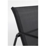 Black Forest Garden Furniture Set, Texteline Two Chairs + Lounger + Folding Table Black - imagine 6