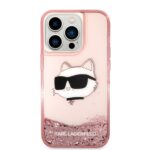 Karl Lagerfeld KLHCP14LLNCHCP iPhone 14 Pro 6,1" pink hardcase Glitter Choupette Head - imagine 3