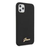 Guess GUHCN65LSLMGBK iPhone 11 Pro Max black hard case Silicone Vintage Gold Logo - imagine 5