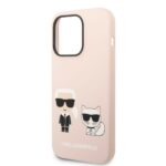 Karl Lagerfeld KLHMP14LSSKCI iPhone 14 Pro 6,1" hardcase light pink Silicone Karl & Choup - imagine 6