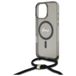 Guess GUHMP16XHCTSGNSK iPhone 16 Pro Max 6.9" black hardcase Crossbody Cord Script MagSafe - imagine 5